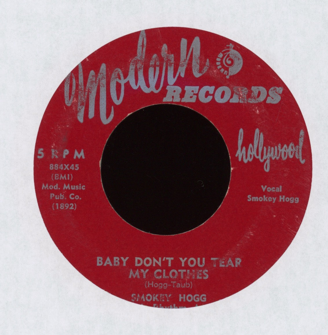 Smokey Hogg - Baby Don't You Tear My Clothes / Highway 51 on Modern R&B Blues 45