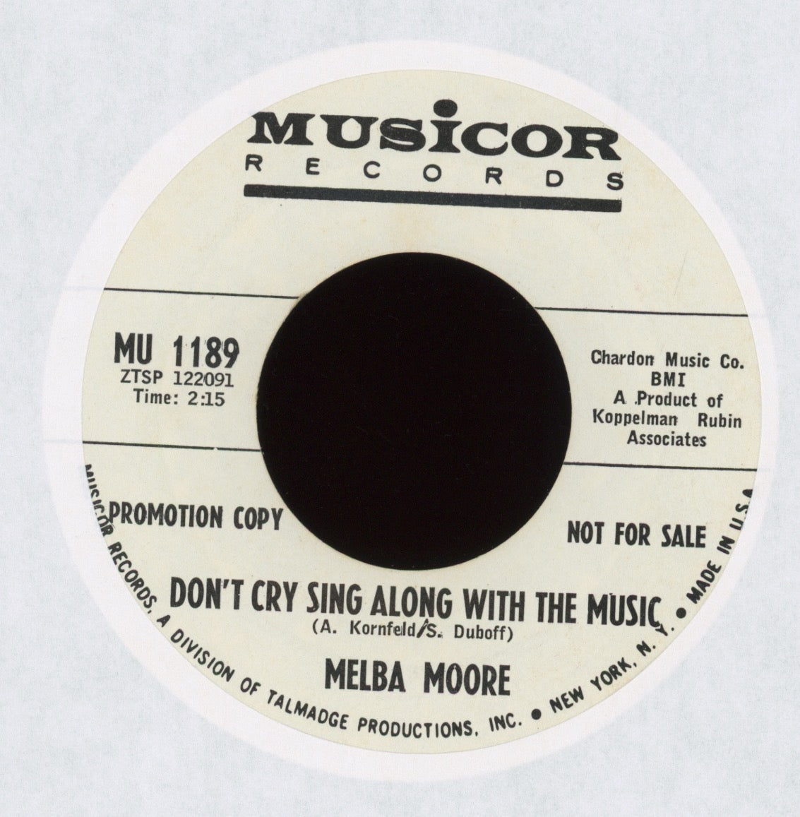 Melba Moore - Does Love Believe In Me on Musicor Promo Northern Soul 45