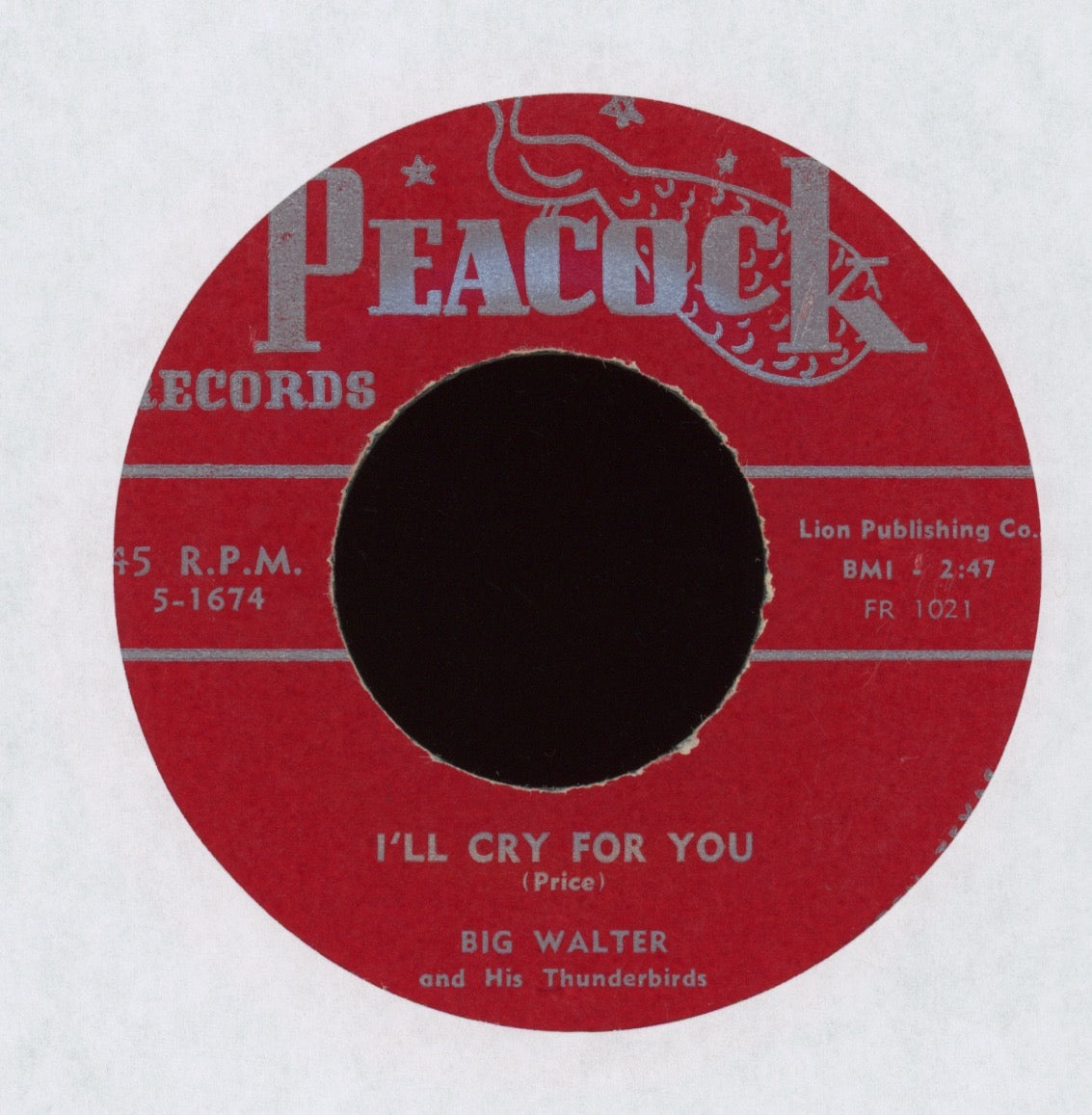 Big Walter And His Thunderbirds - I Gotta Go on Peacock R&B 45