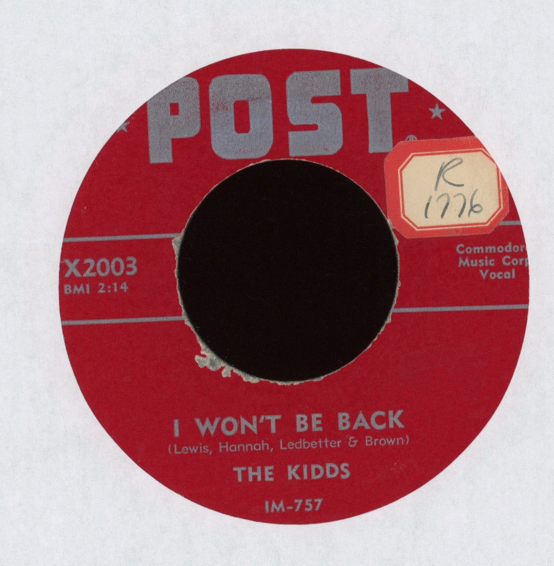 The Kidds - I Won't Be Back on Post R&B Doo Wop 45