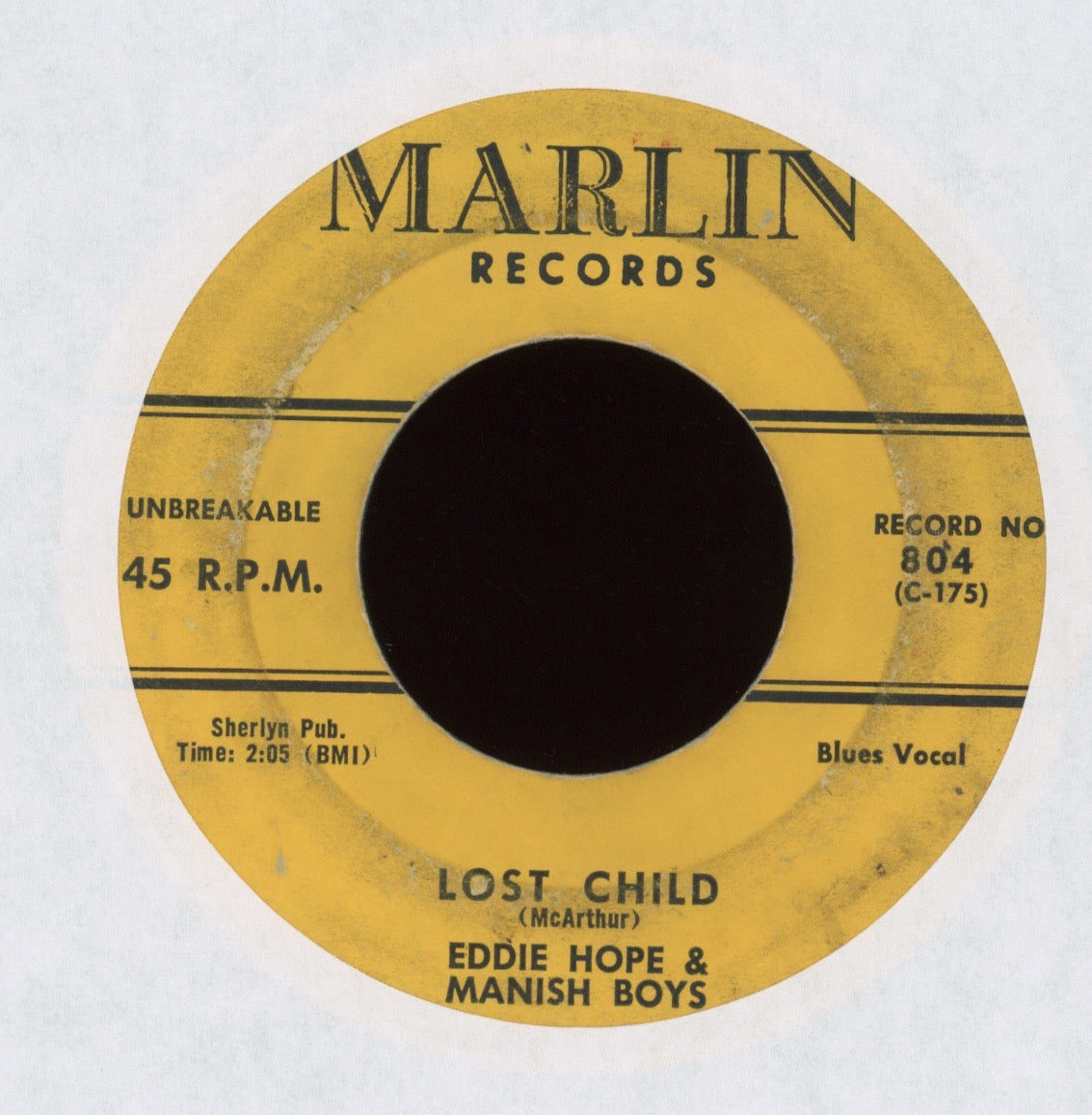 Eddie Hope And Mannish Boys - A Fool No More on Marlin R&B Blues 45