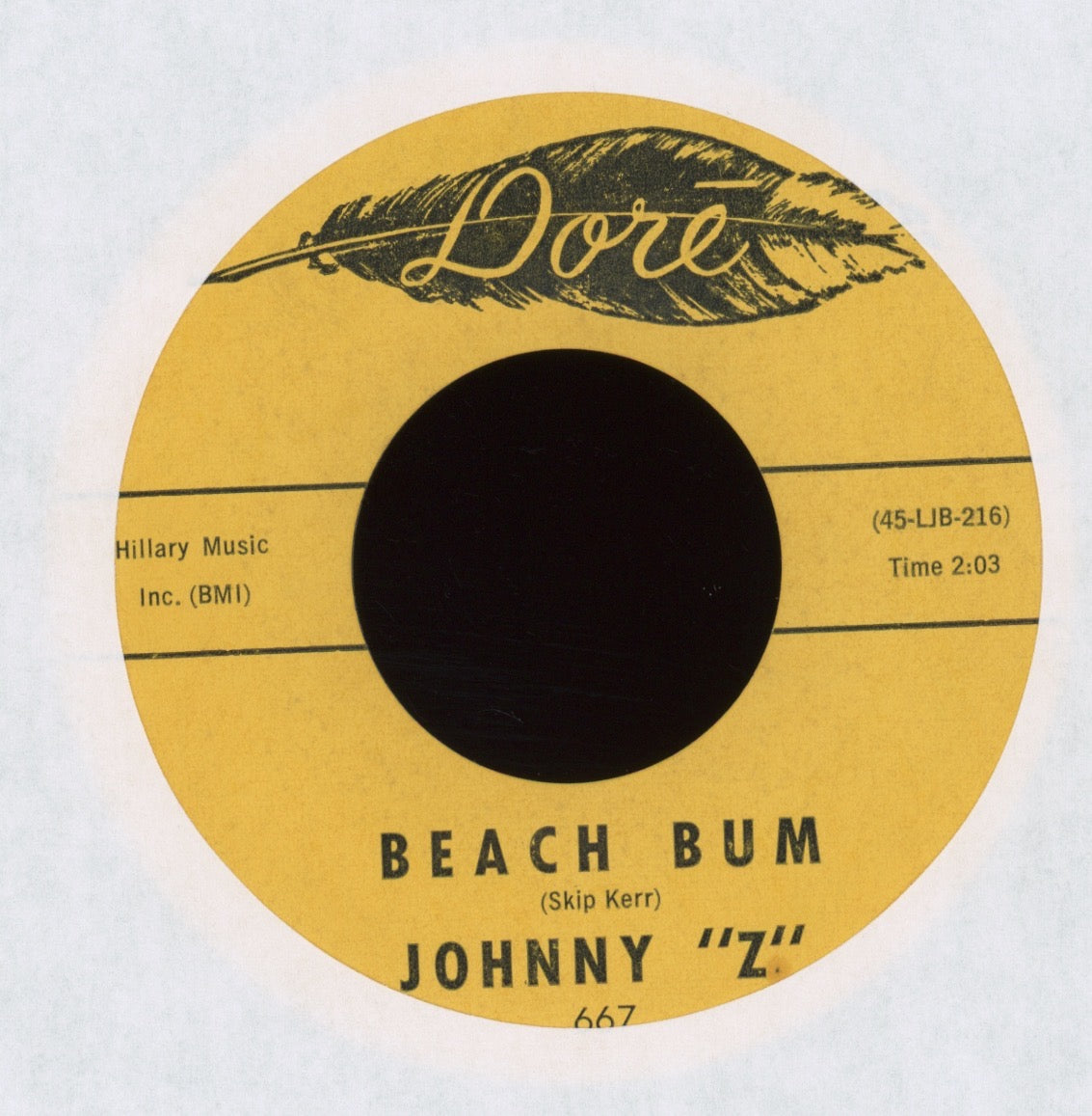 Johnny "Z" - Midnight Beach Party / Beach Bum on Dore Surf 45