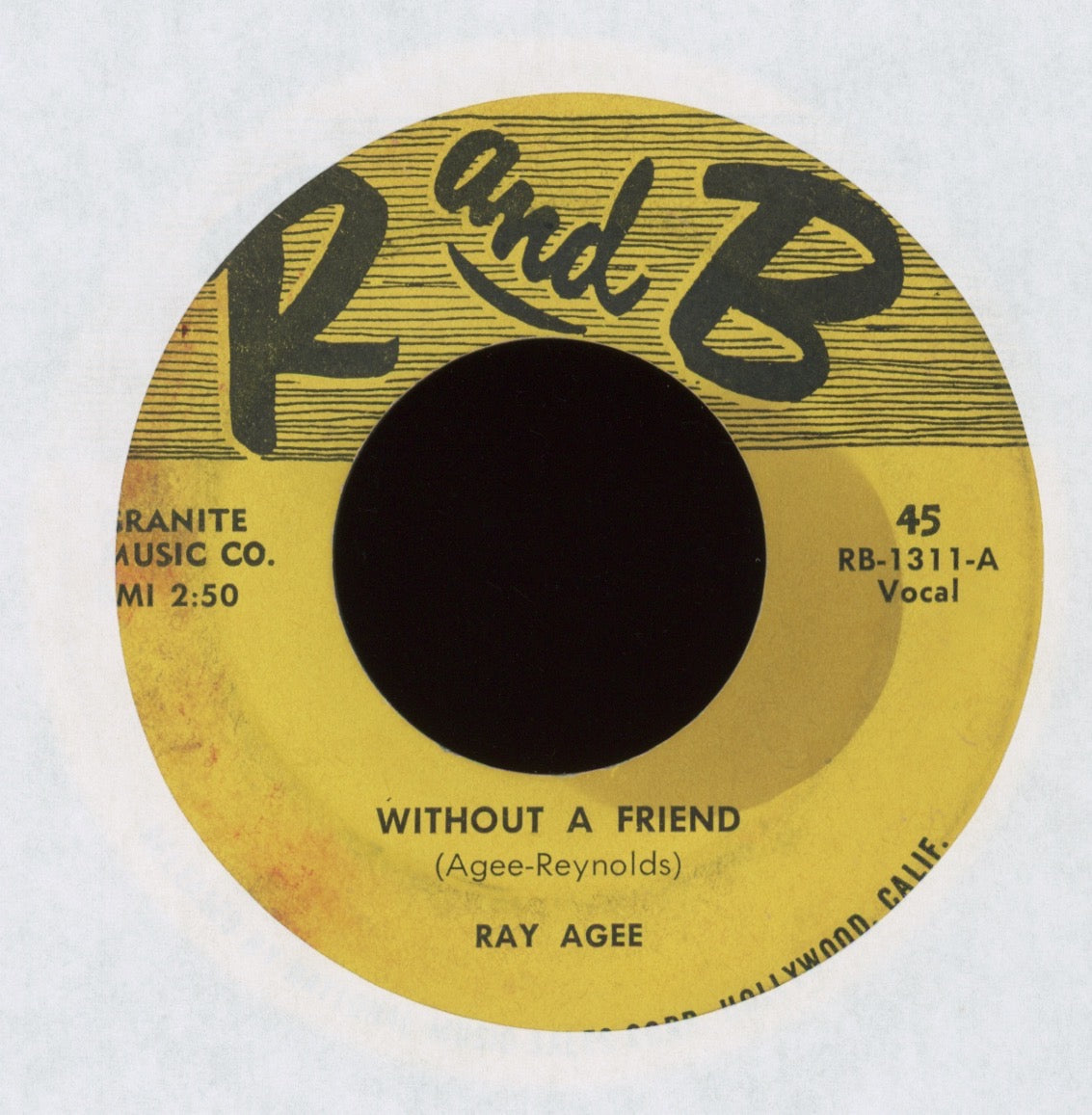 Ray Agee - I Need You on R and B R&B Rocker 45