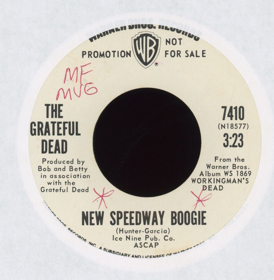 The Grateful Dead - Uncle John's Band on WB Promo Rock 45