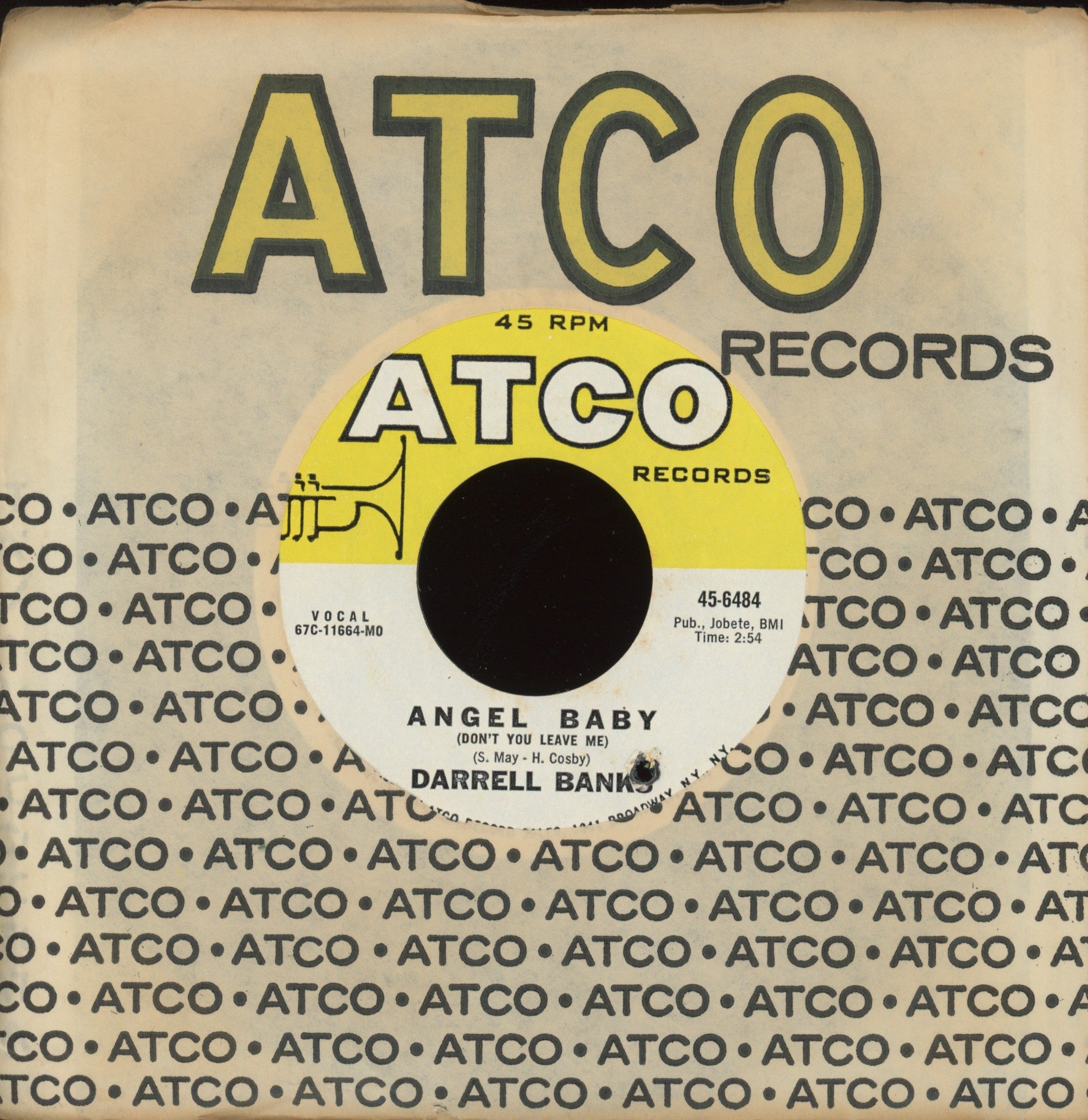 Darrell Banks - Angel Baby (Don't You Leave Me) on Atco Northern Soul 45