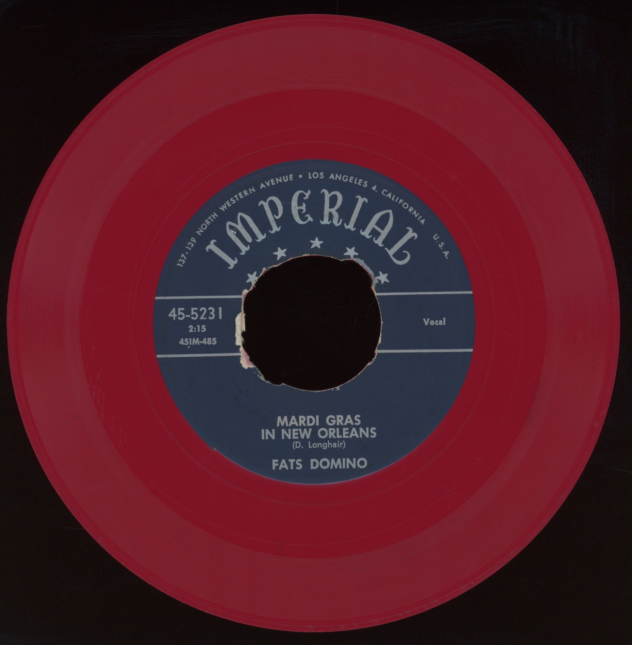 Fats Domino - Going To The River / Mardi Gras In New Orleans on Imperial Red Vinyl R&B 45