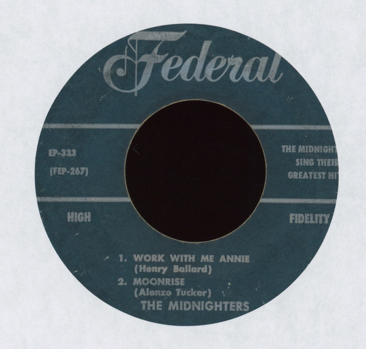 The Midnighters - Sing Their Greatest Hits on Federal EP 333 45 With Cover