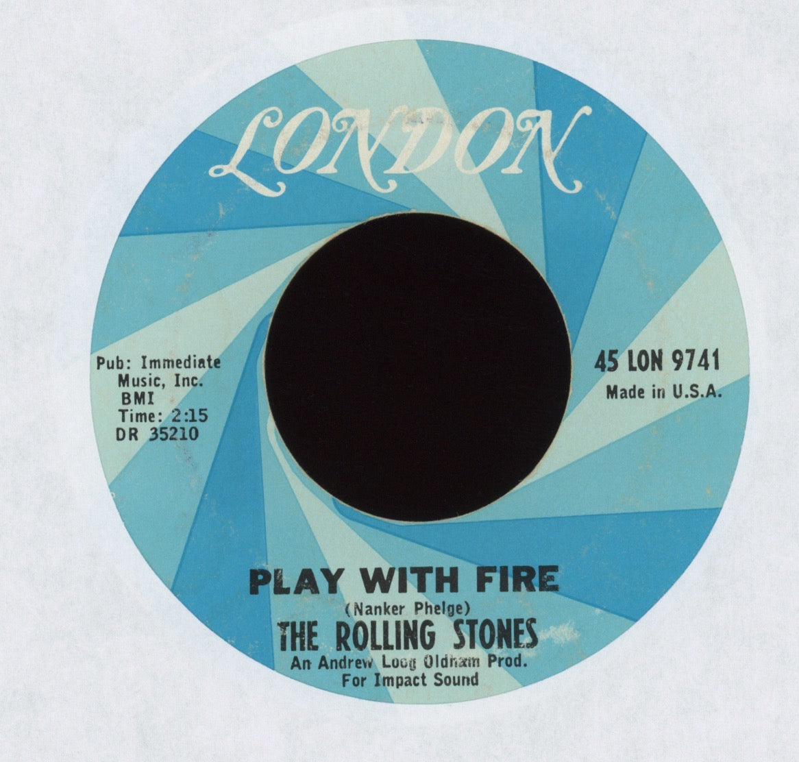 The Rolling Stones - The Last Time / Play With Fire on London 45 With Picture Sleeve