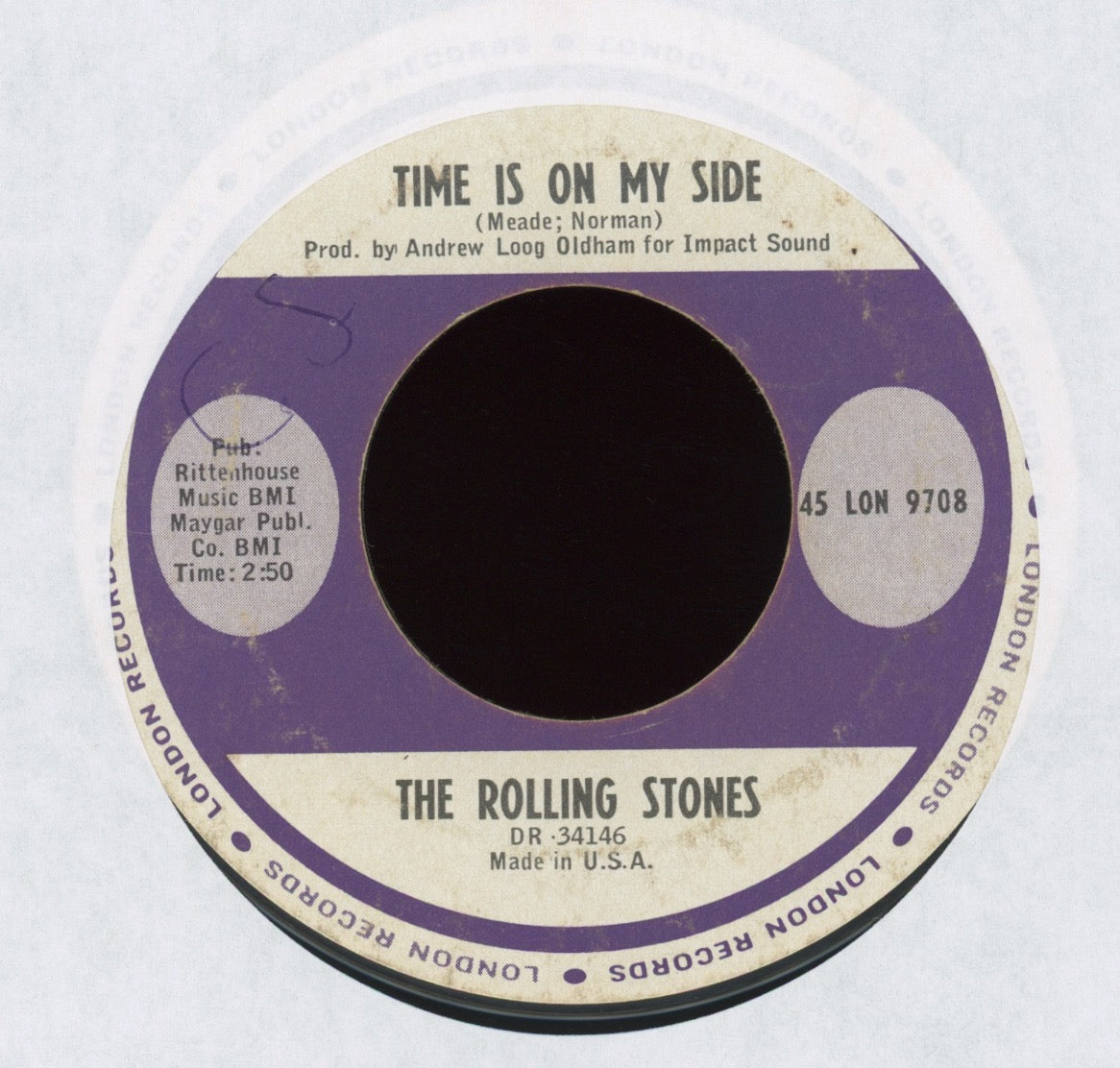 The Rolling Stones - Time Is On My Side / Congratulations on London 45 With Picture Sleeve