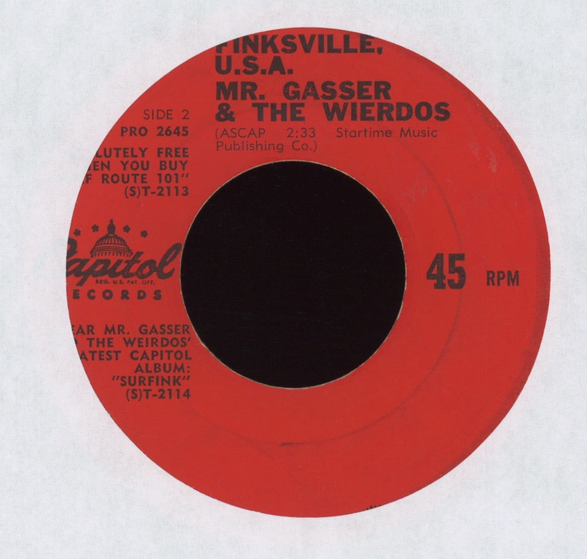 Mr. Gasser & The Weirdos - Doin' The Surfink on Capitol Promo Surf 45