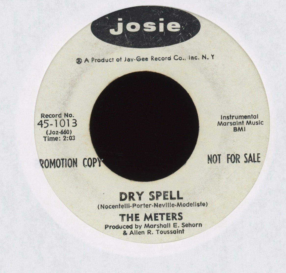 The Meters - Dry Spell on Josie Promo Funk 45