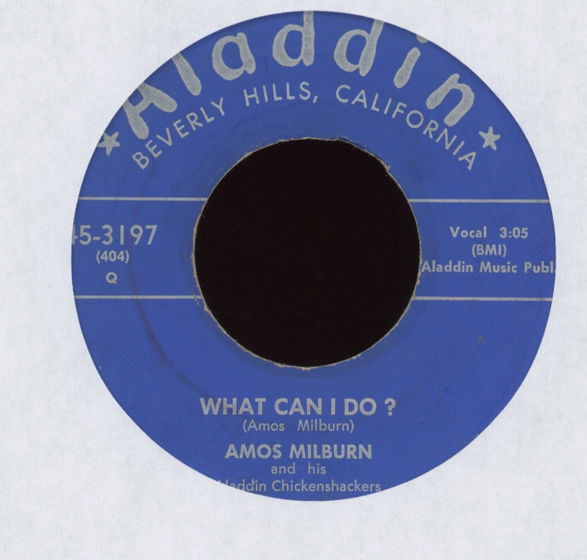 Amos Milburn And His Aladdin Chickenshackers - One Scotch One Bourbon One Beer on Aladdin R&B 45