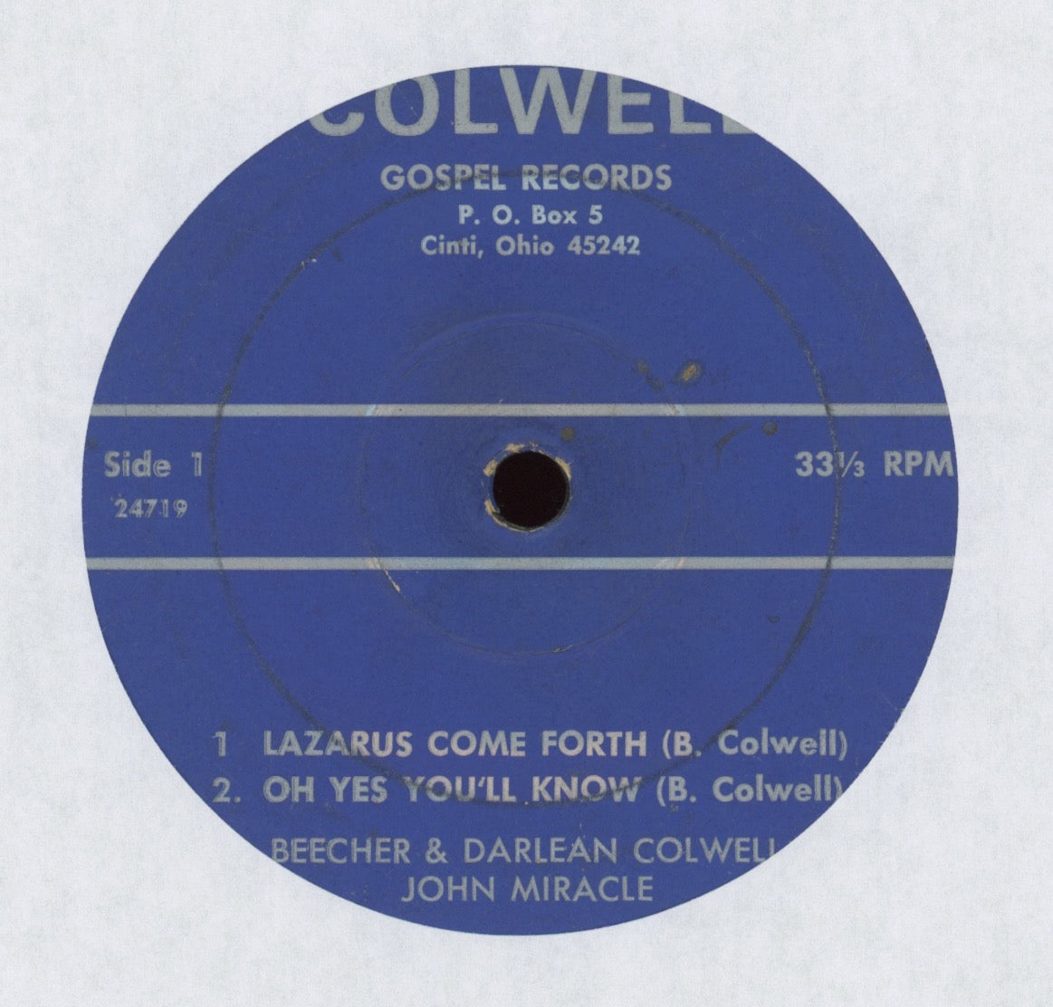 Beecher Colwell / Darleen Colwell / John Miracle - Lazarus Come Forth on Colwell Bluegrass Gospel EP 7"