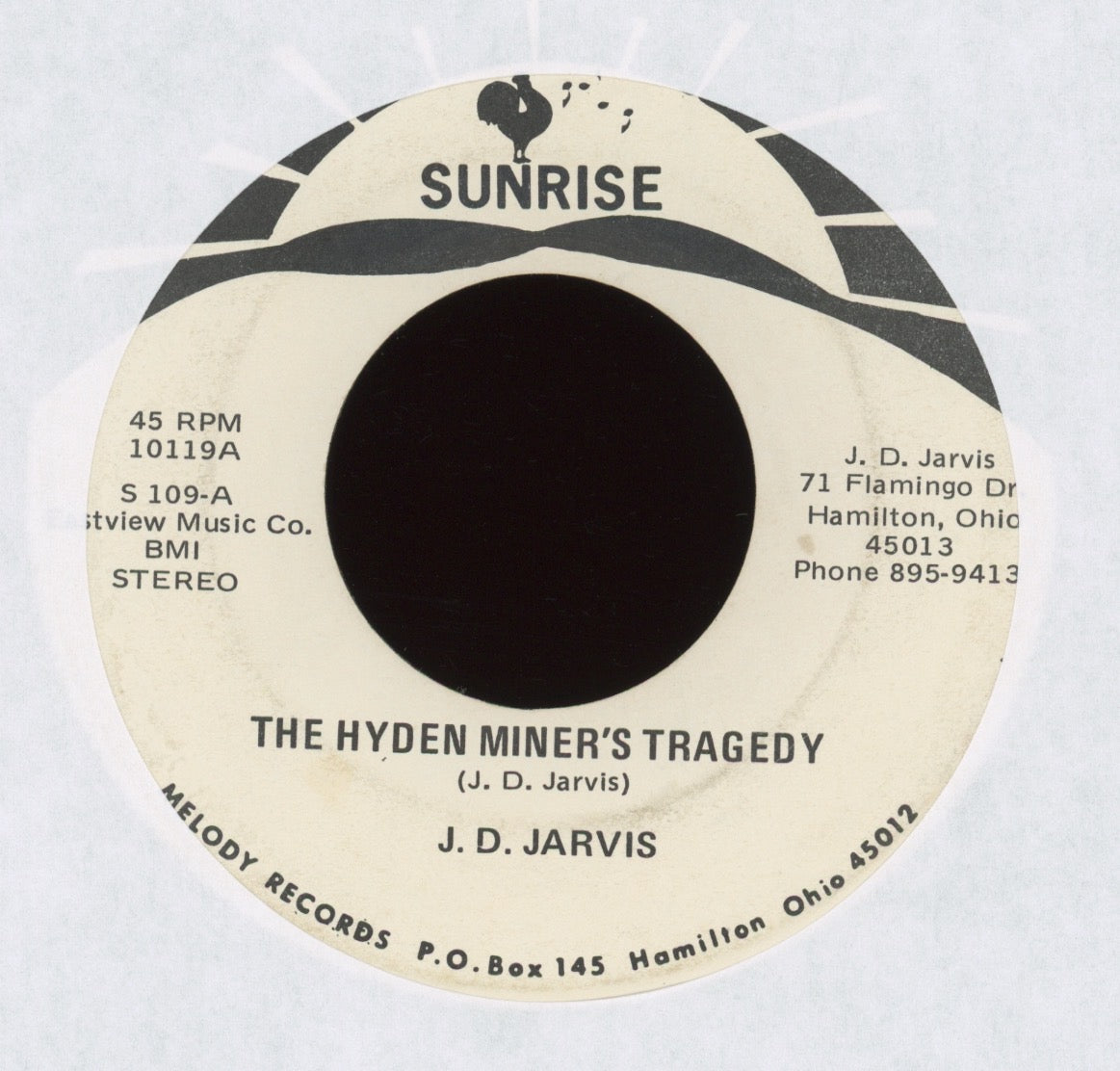 J. D. Jarvis - The Hyden Miner's Tragedy on Sunrise Bluegrass 45
