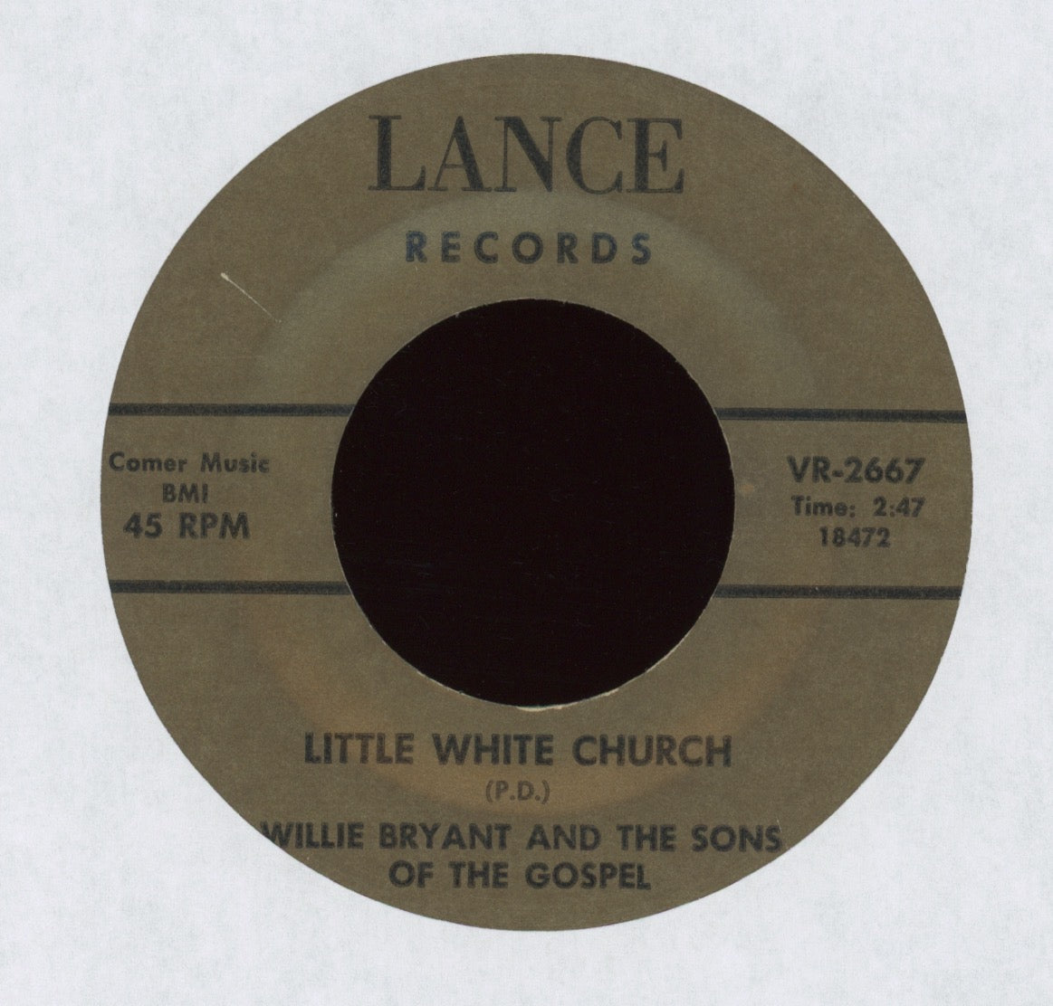 Willie Bryant and The Sons Of The Gospel - Don't Walk In The Darkness on Lance Bluegrass Gospel 45