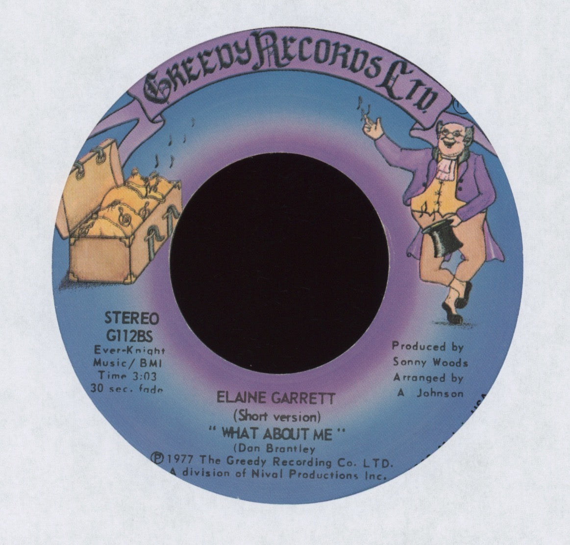Elaine Garrett - What About Me on Greedy Soul 45