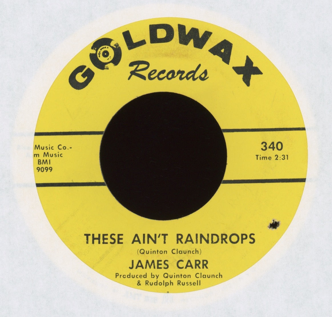 James Carr - To Love Somebody / These Ain't Raindrops on Goldwax Soul 45
