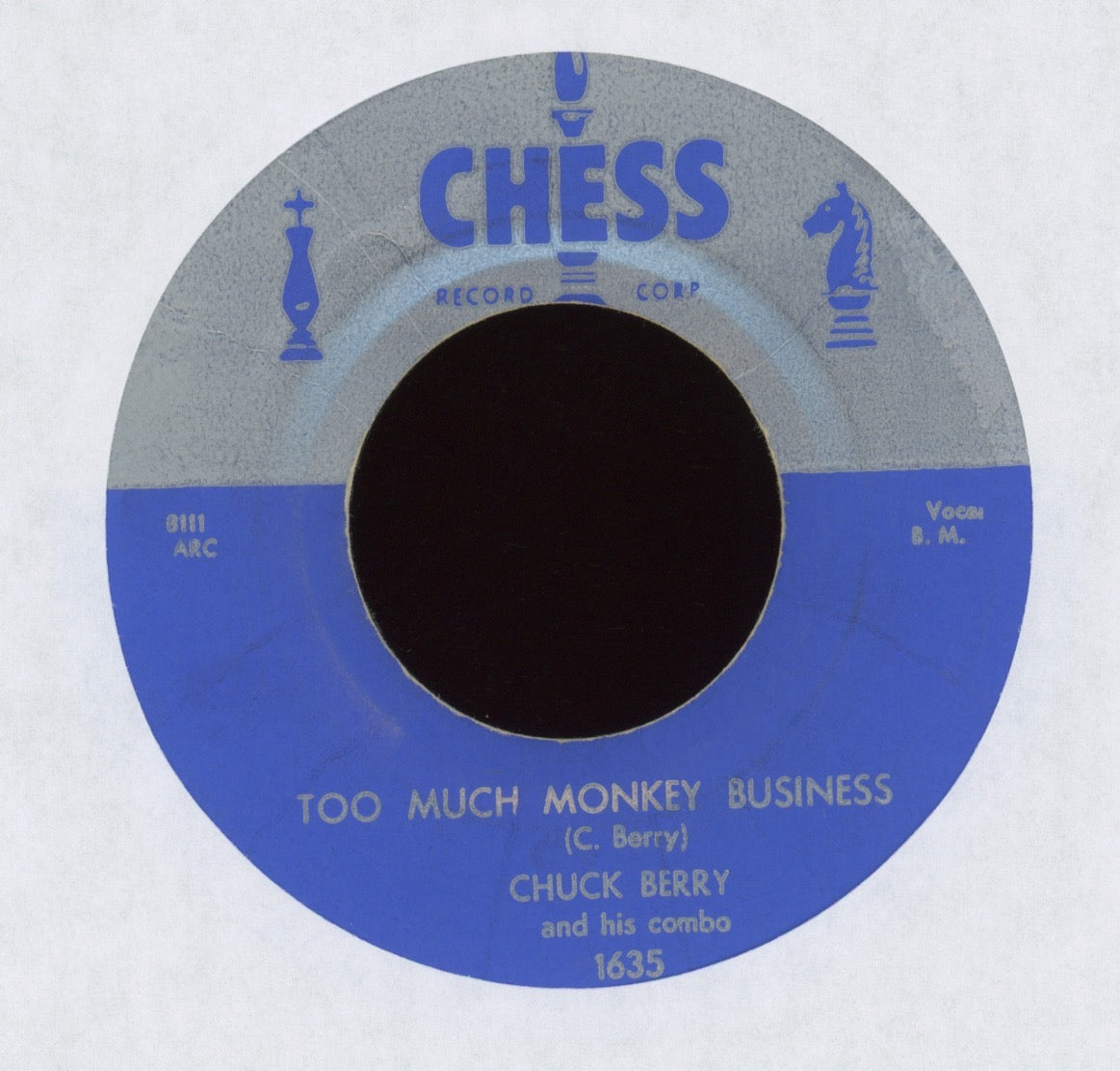 Chuck Berry & His Combo - Brown Eyed Handsome Man / Too Much Monkey Business on Chess Silver Top R&B 45