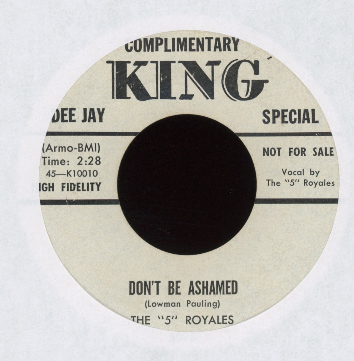 The 5 Royales - Dedicated To The One I Love on King Promo R&B Doo Wop 45