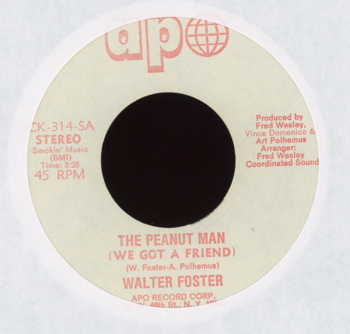 Walter Foster - The Peanut Man on APO Funk 45