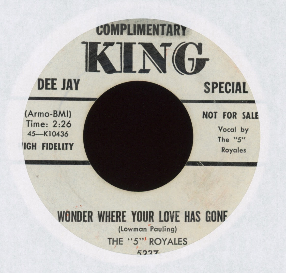 The 5 Royales - Tell Me You Care on King Promo R&B Doo Wop 45