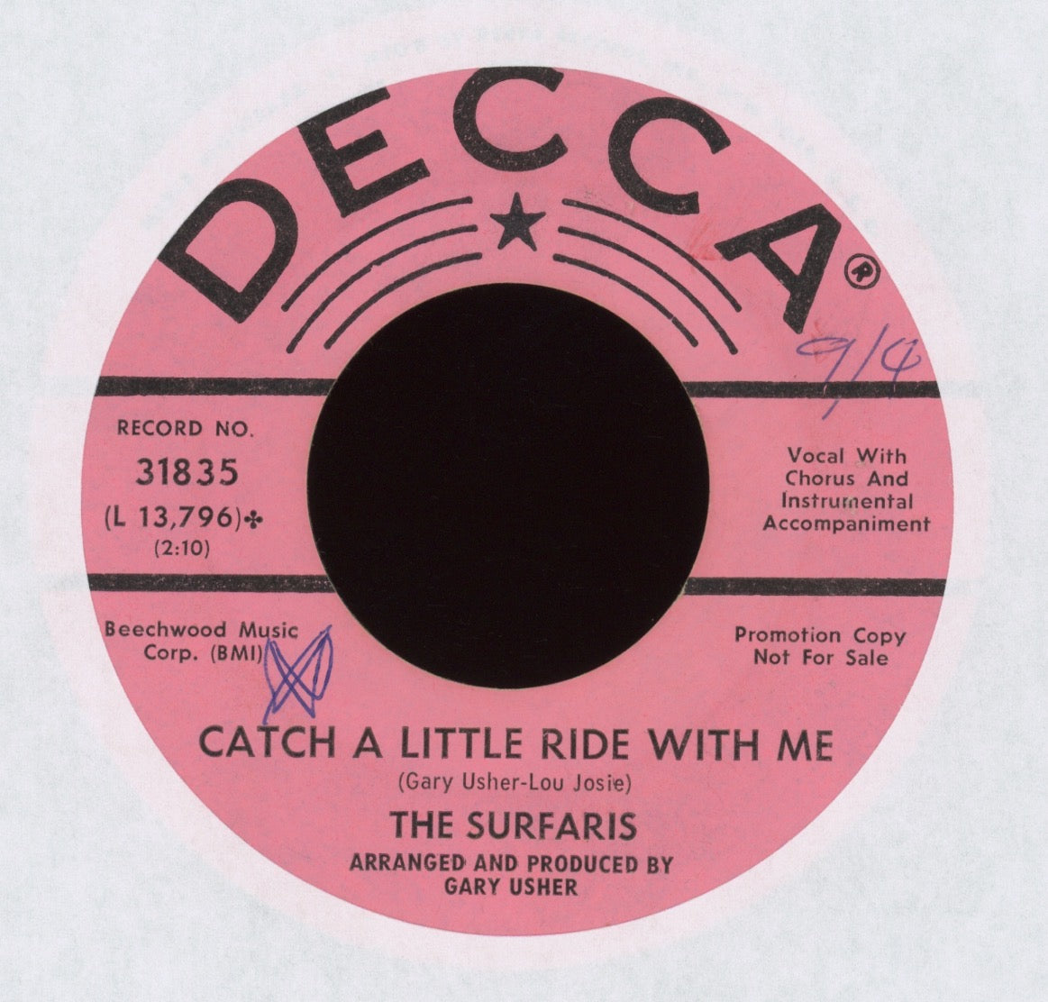 The Surfaris - Don't Hurt My Little Sister on Decca Promo Surf 45