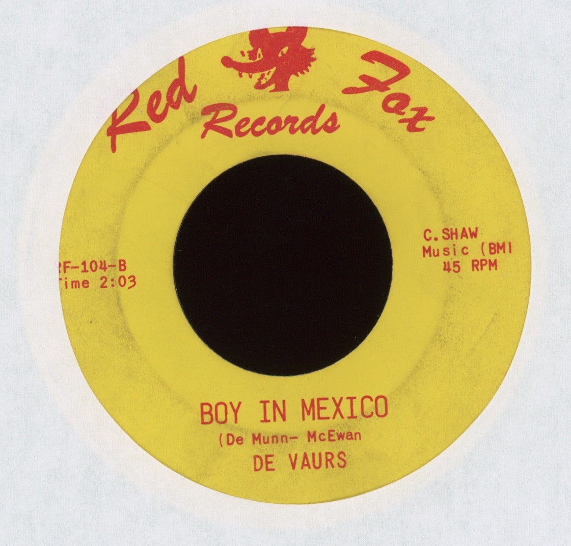 De Vaurs - Where Are You on Red Fox Reissue R&B Doo Wop 45