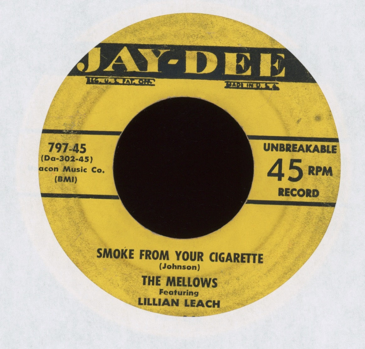The Mellows featuring Lillian Leach - Pretty Baby What's Your Name? on Jay Dee R&B Doo Wop 45