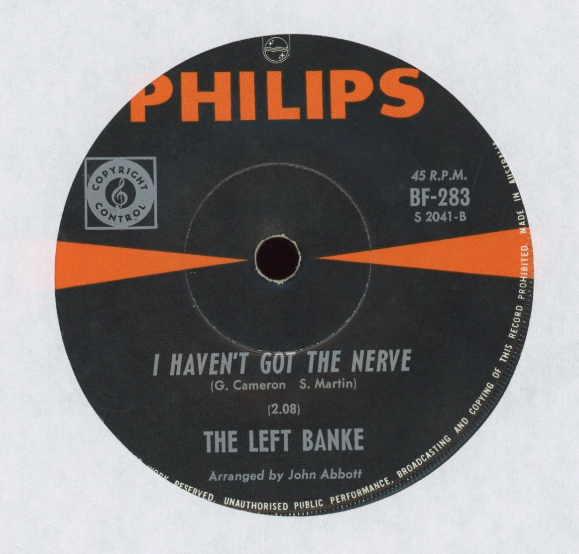 The Left Banke - Walk Away Renee on Philips Australian Press Pop Rock 45