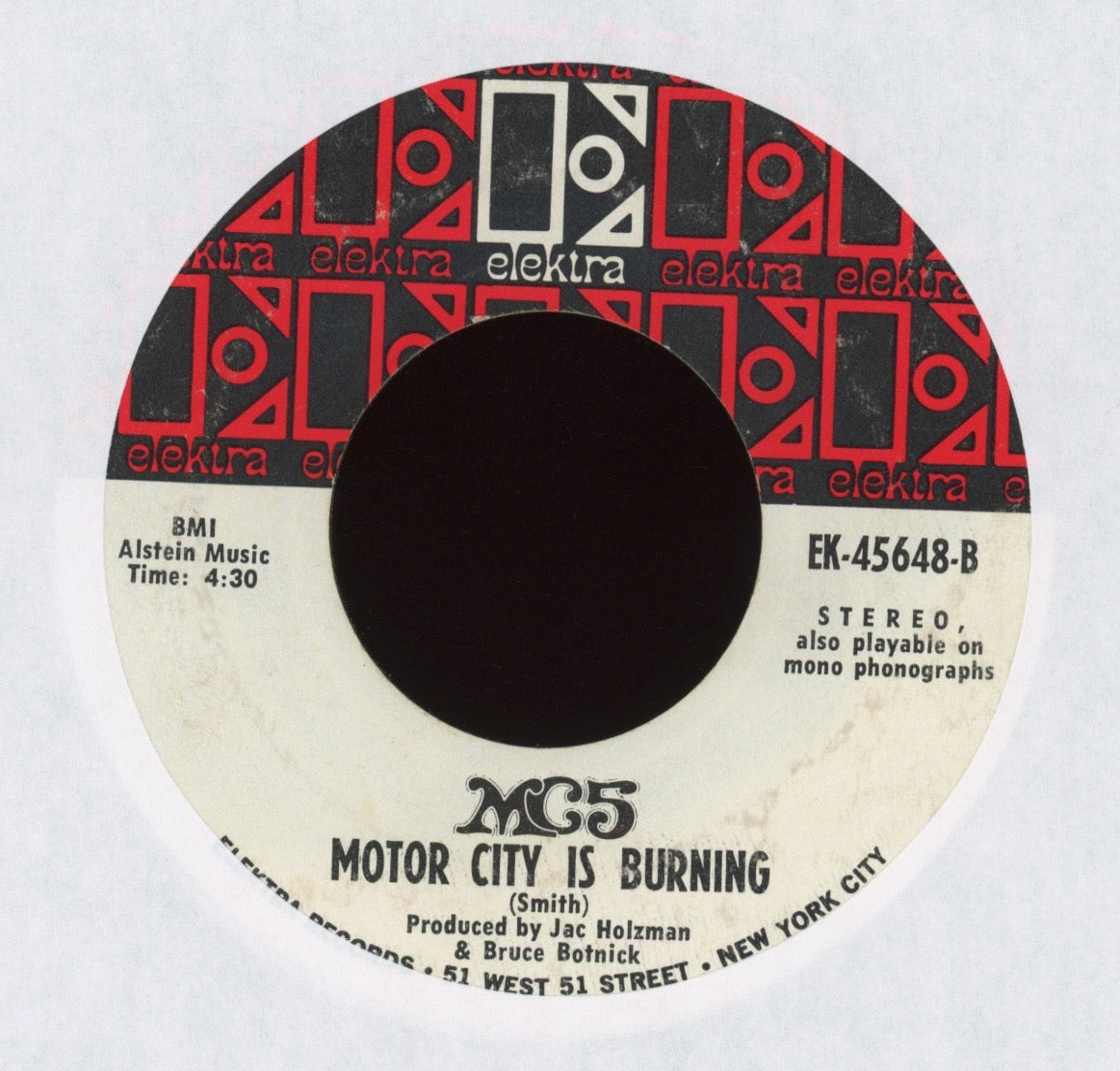 MC5 - Kick Out The Jams on Elektra Garage 45