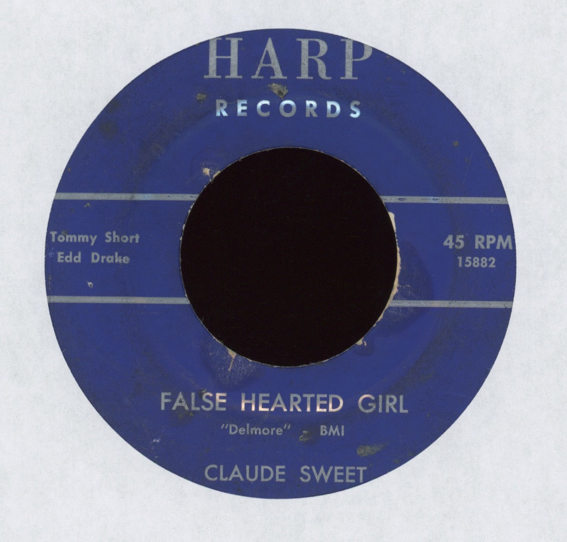 Claude Sweet - False Hearted Girl on Harp Rockabilly Bop 45