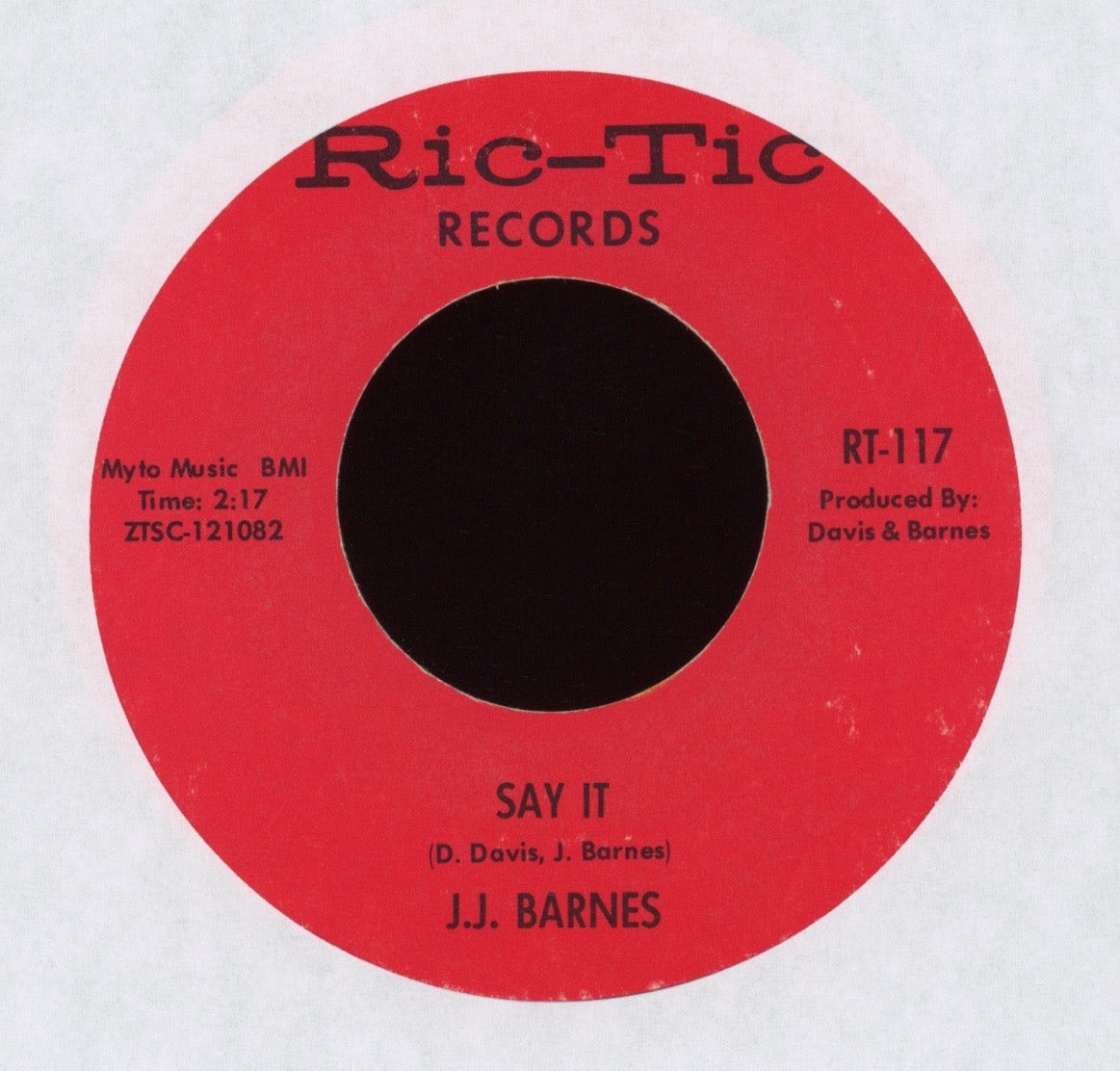 J. J. Barnes - Say It on Ric-Tic Northern Soul 45