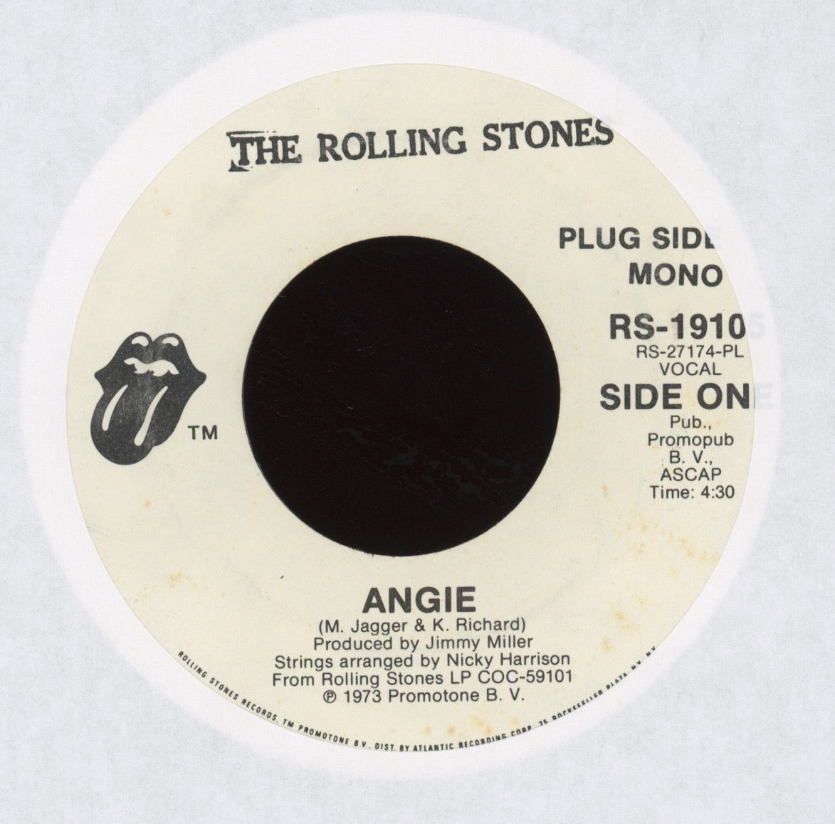 The Rolling Stones - Angie on Rolling Stones Records Promo Rock 45