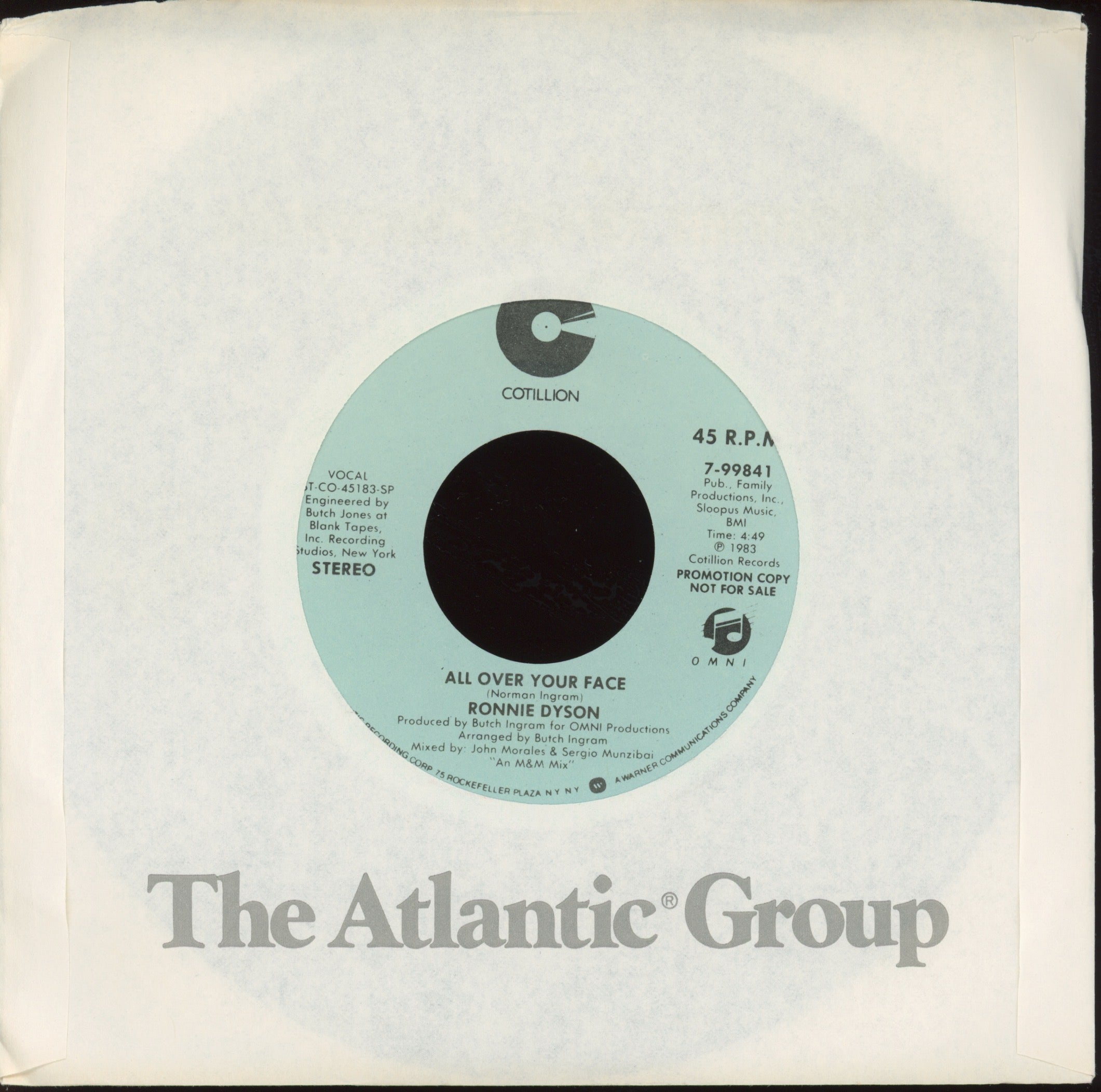 Ronnie Dyson - All Over Your Face on Cotillion Promo Modern Soul 45