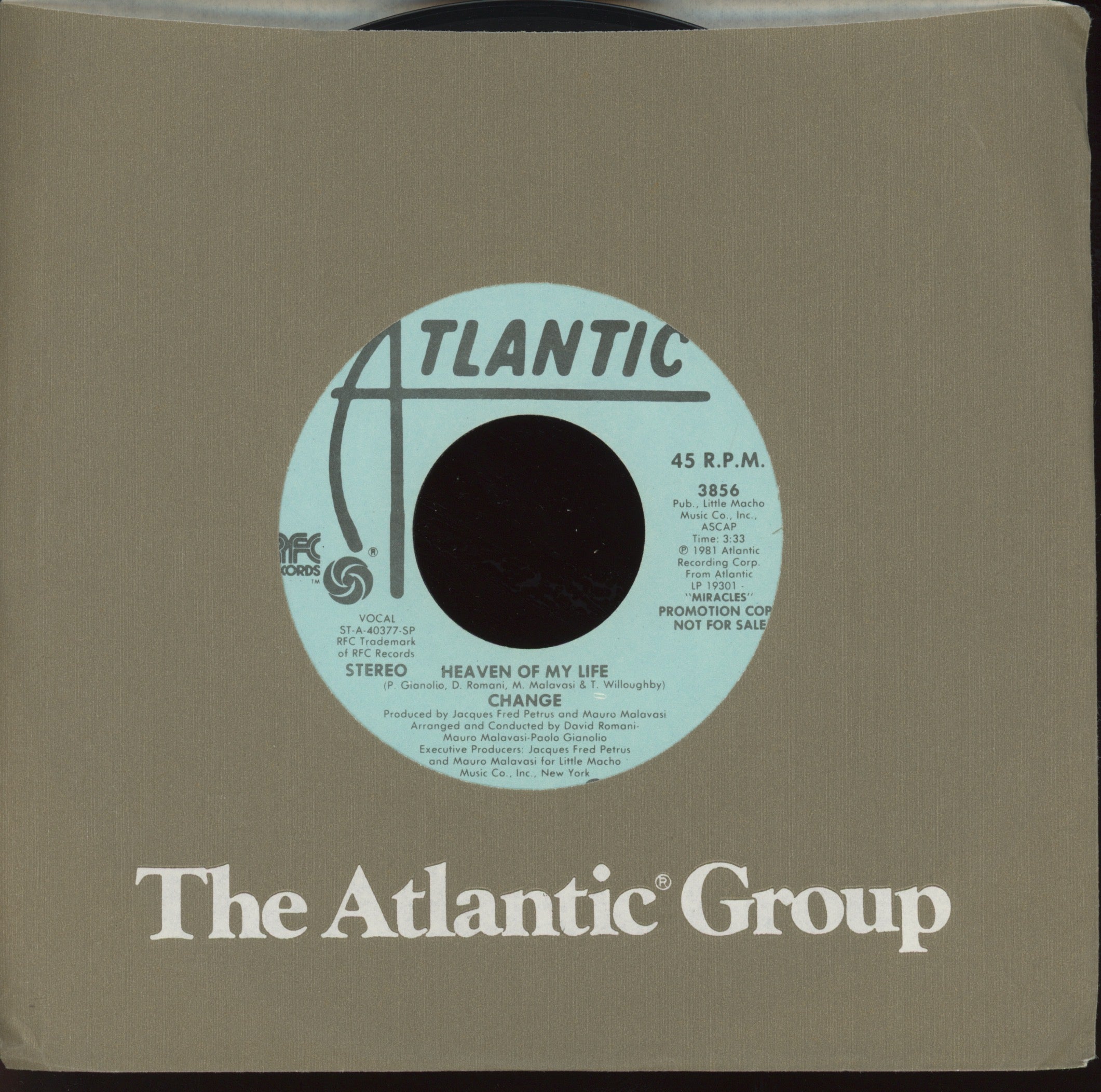Change - Heaven Of My Life on Atlantic Promo Modern Soul 45
