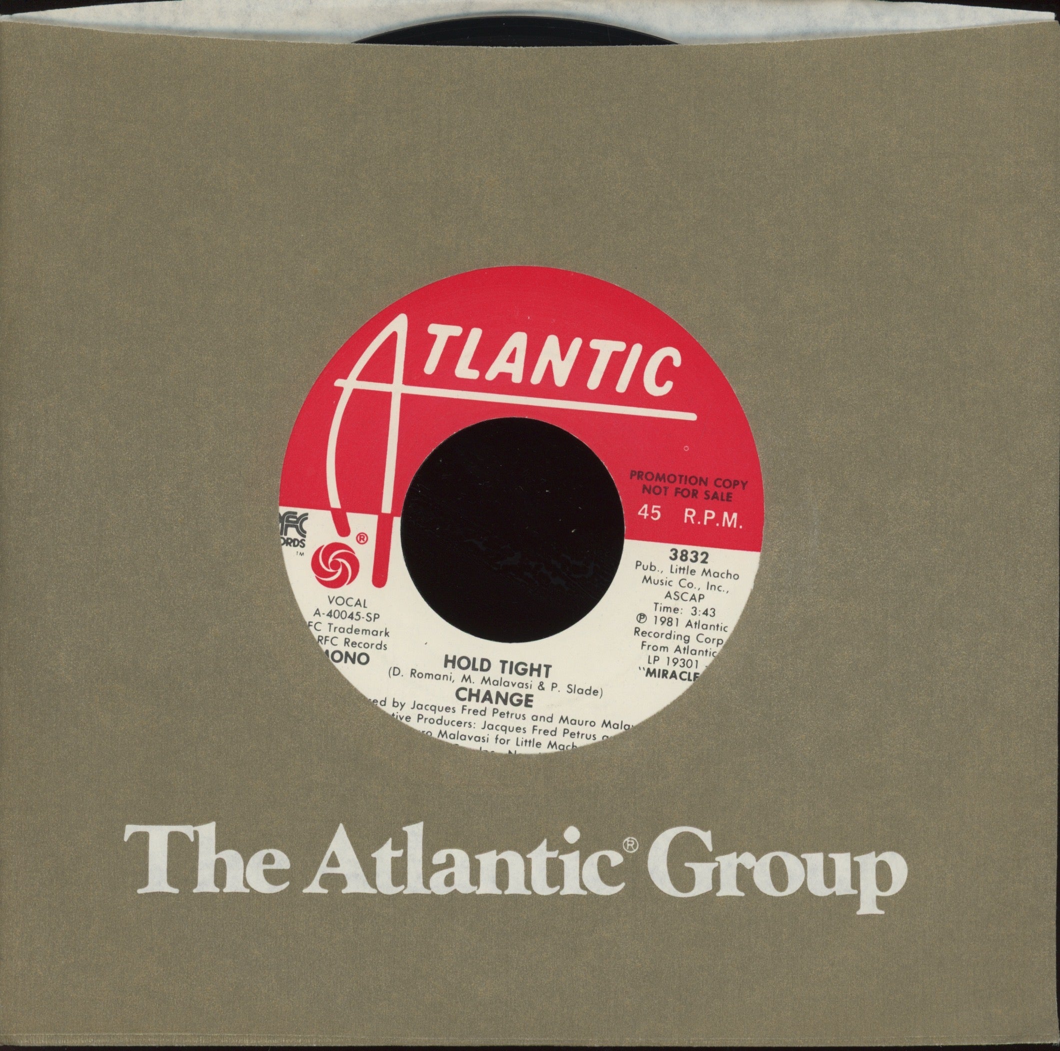 Change - Hold Tight on Atlantic Promo Modern Soul 45