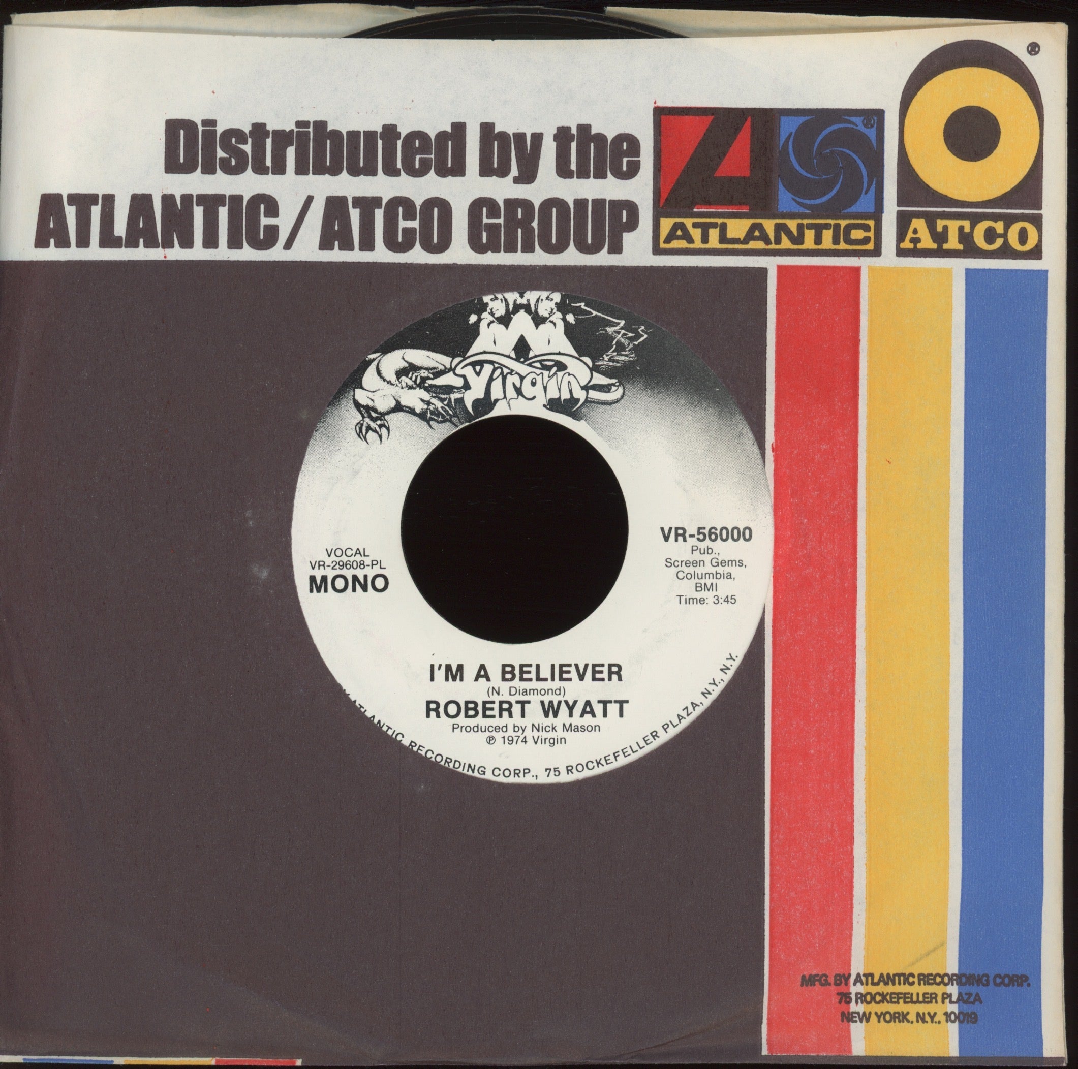 Robert Wyatt - I'm A Believer on Virgin Promo Rock 45