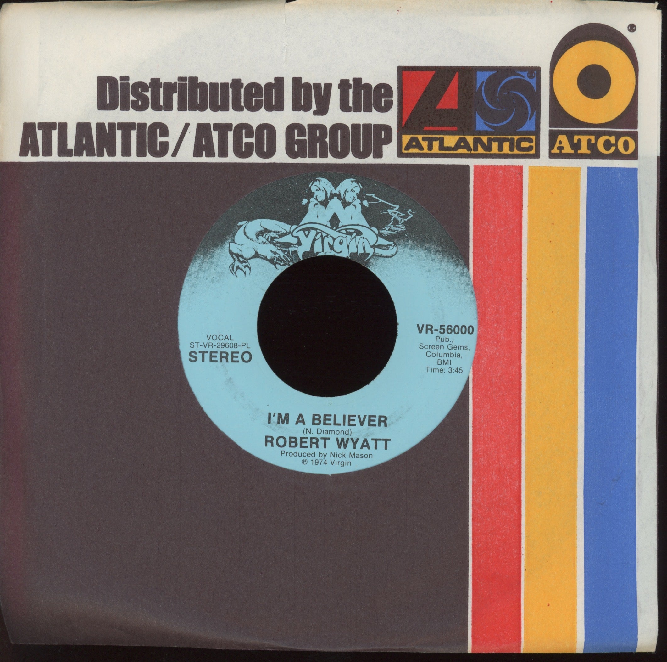 Robert Wyatt - I'm A Believer on Virgin Promo Rock 45