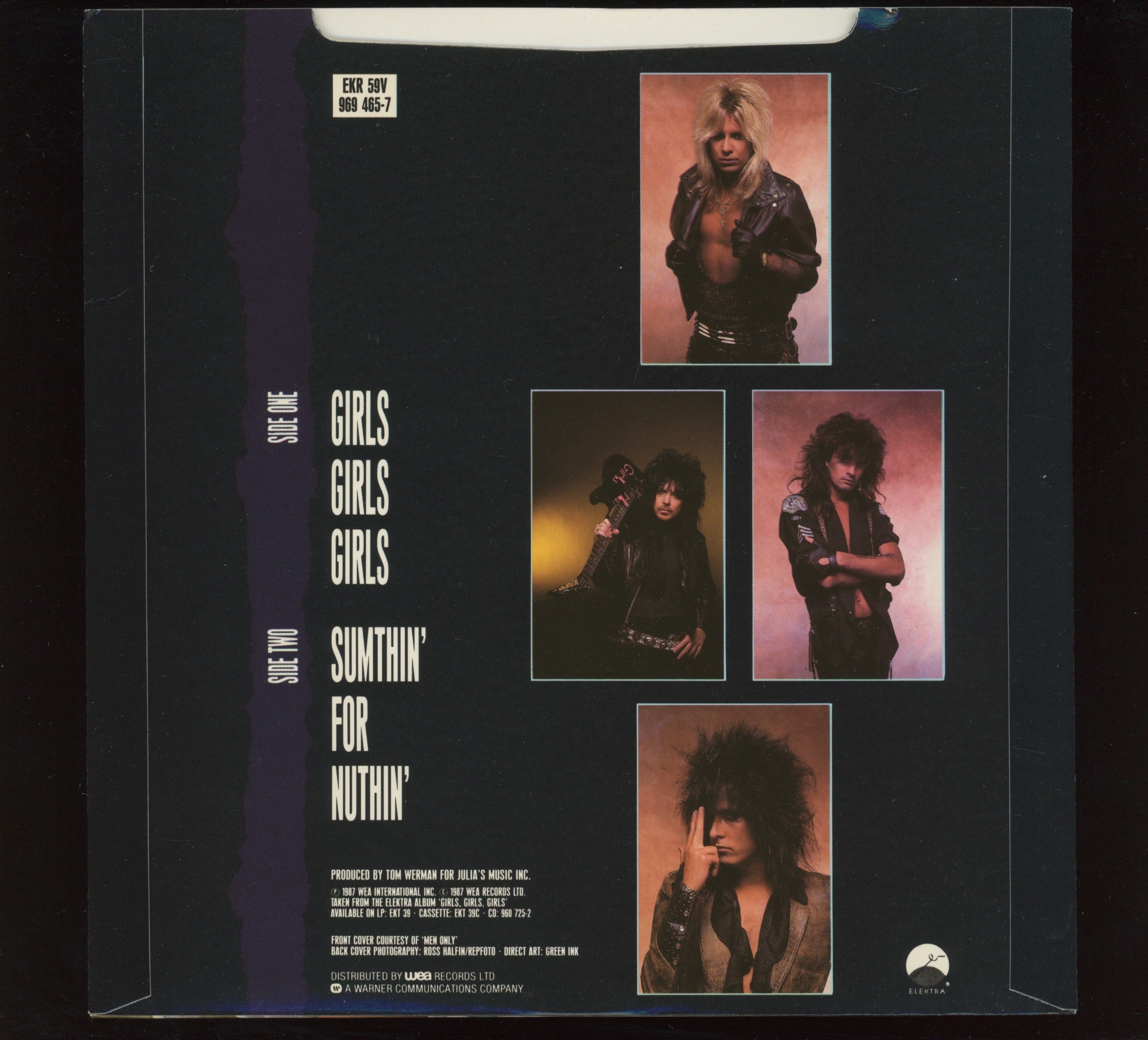 Mötley Crüe - Girls Girls Girls on Elektra UK 45 With Uncensored Picture Sleeve