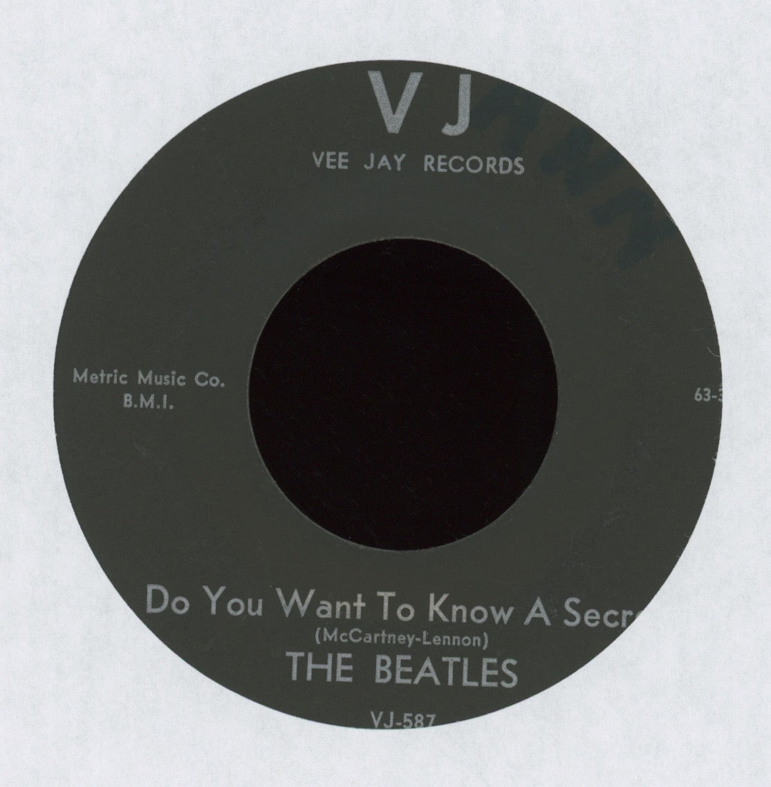 The Beatles - Do You Want To Know A Secret on VJ Black Label Without Brackets 45 With Picture Sleeve