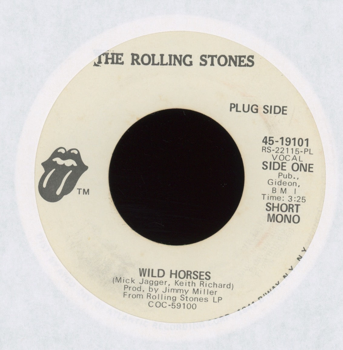 The Rolling Stones - Wild Horses on Rolling Stones Records Promo Rock 45