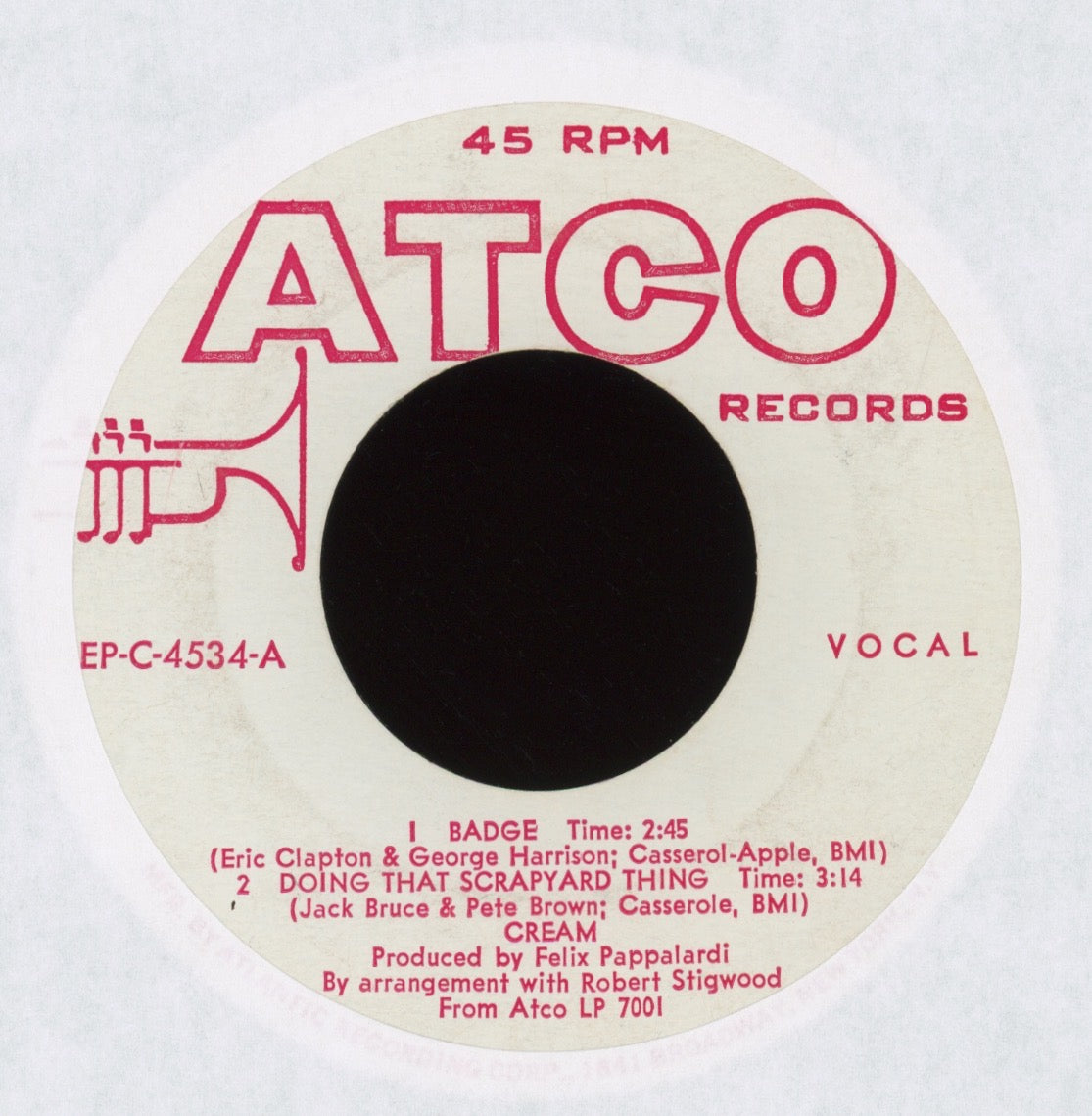 Cream - Goodbye on Atco Mono Promo EP With Picture Sleeve