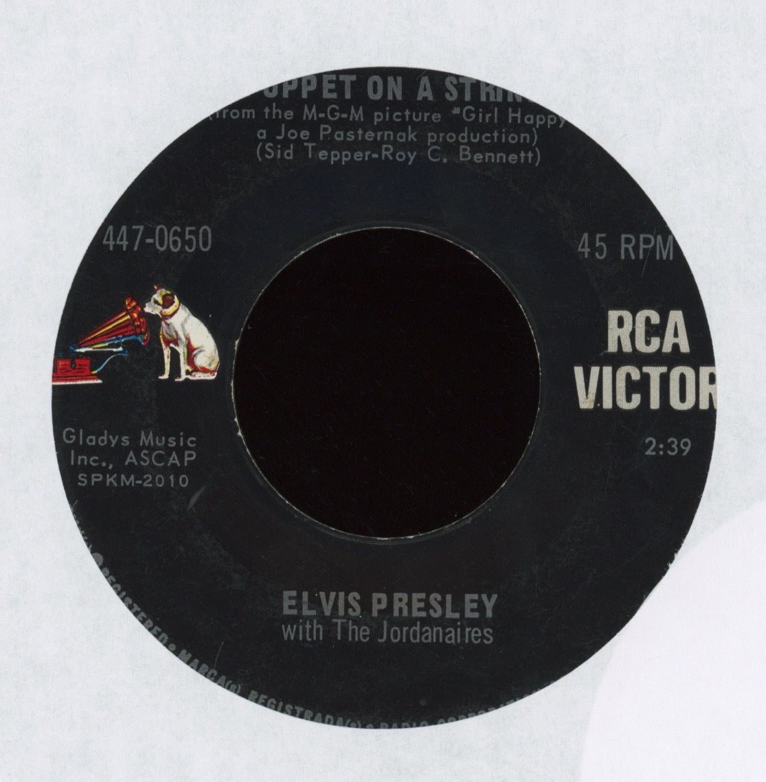 Elvis Presley - Puppet On A String / Wooden Heart on RCA 447-0650 Gold Standard 45 With Picture Sleeve