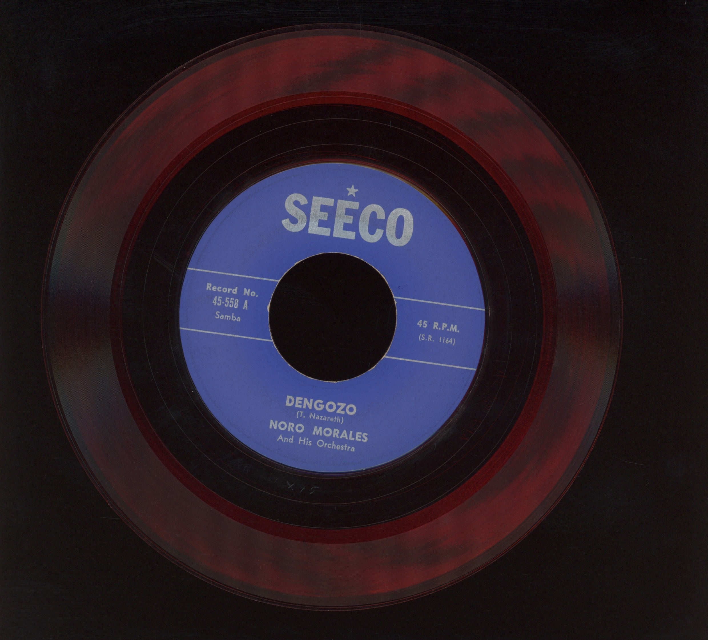 Noro Morales & His Orchestra - Dengozo / Dame Un Cacho on Seeco Red Vinyl Latin 45