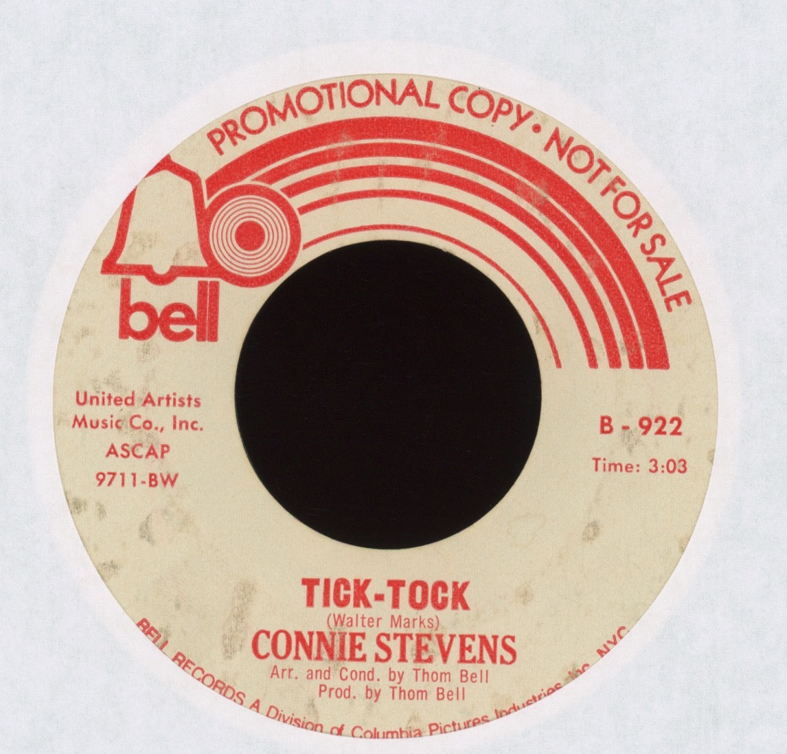 Connie Stevens - Tick-Tock on Bell Promo Northern Soul 45