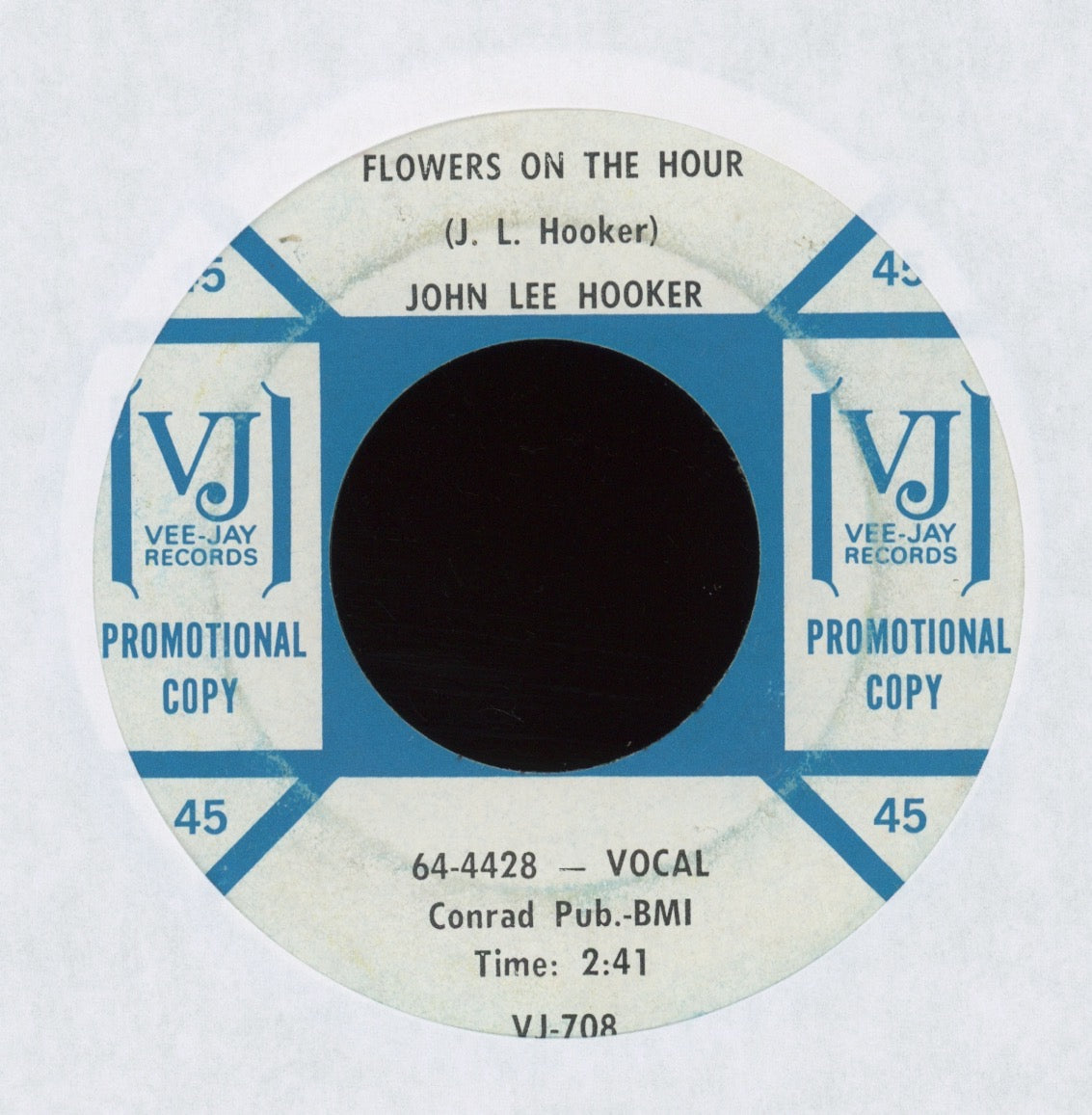 John Lee Hooker - Flowers On The Hour on Vee Jay Promo R&B Blues 45