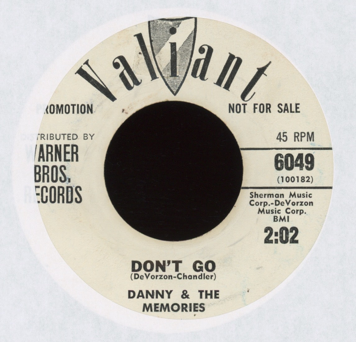 Danny & The Memories - Can't Help Lovin That Girl Of Mine on Valiant Promo Doo Wop 45