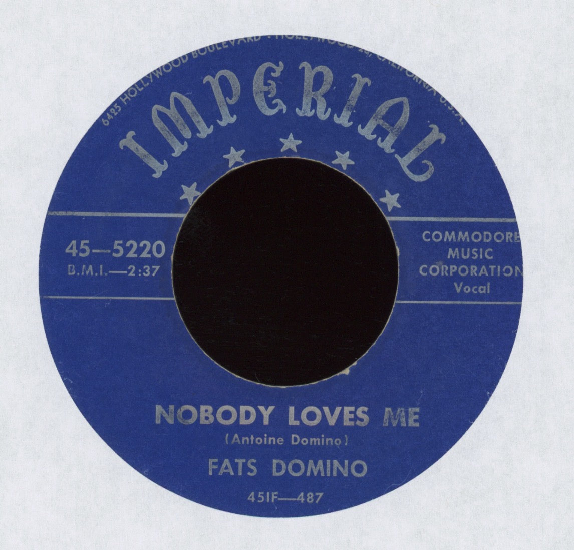 Fats Domino - Nobody Loves Me on Imperial R&B 45