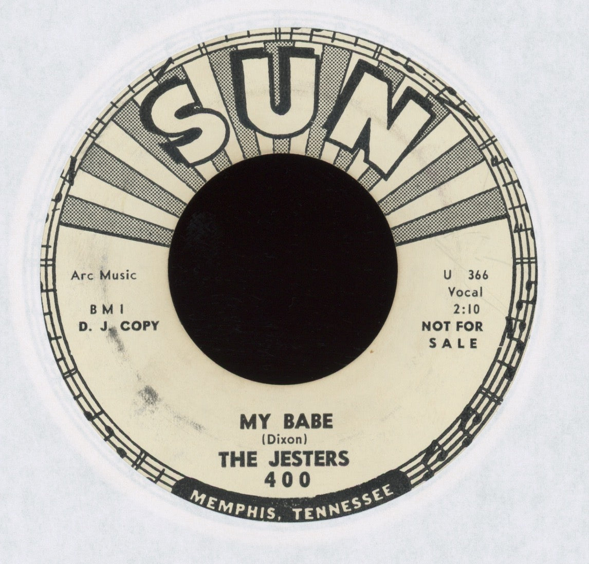 The Jesters - My Babe / Cadillac Man on Sun Promo Rockabilly Garage 45