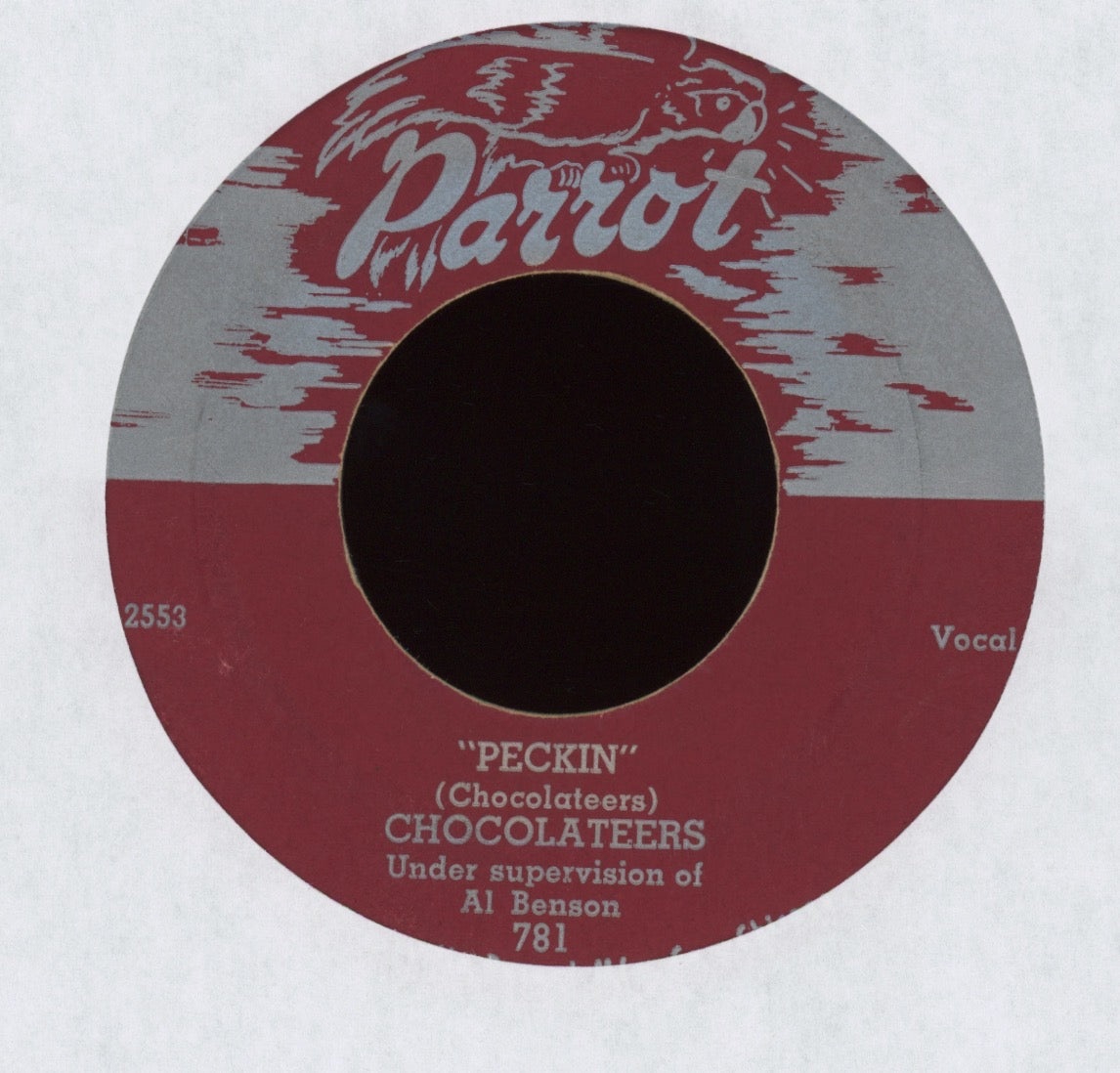 Chocolateers - Peckin' / Bartender Blues on Parrot Jump Blues 45